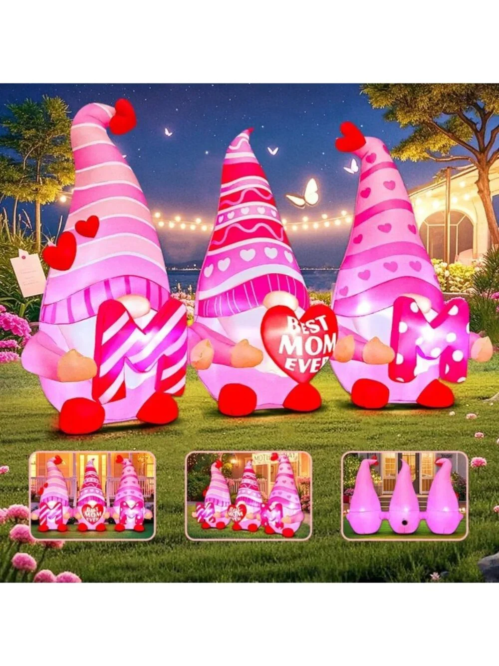 6FT LED Light-Up Mother's Day Inflatable Yard Decoration for Outdoor & Indoor